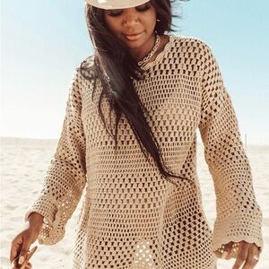 Show Me Your Mumu Paula Pullover in Latte Crochet